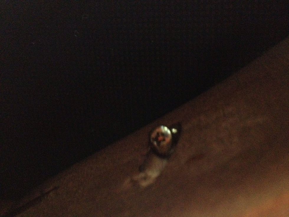 Staple when the cushion has been exposed