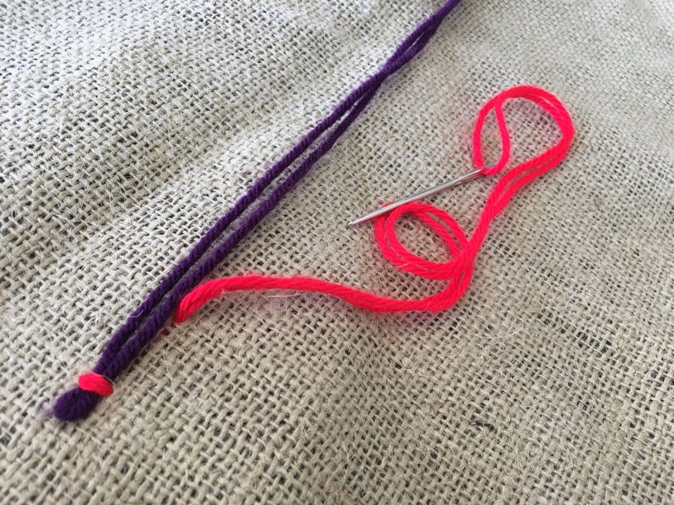 Start a second stitch from the back.