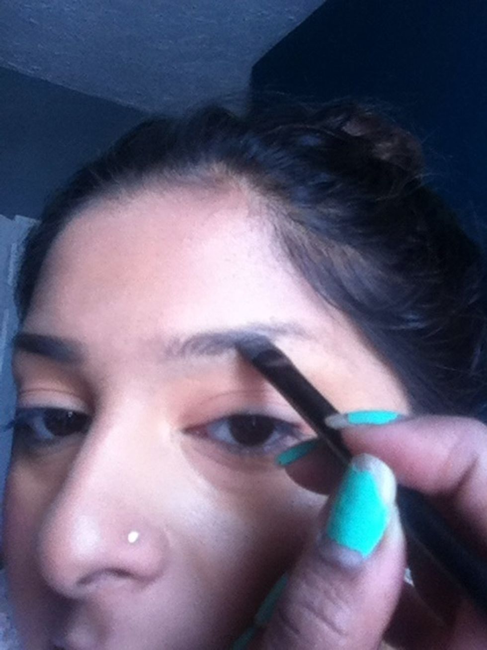 Start at the arch of your eyebrow