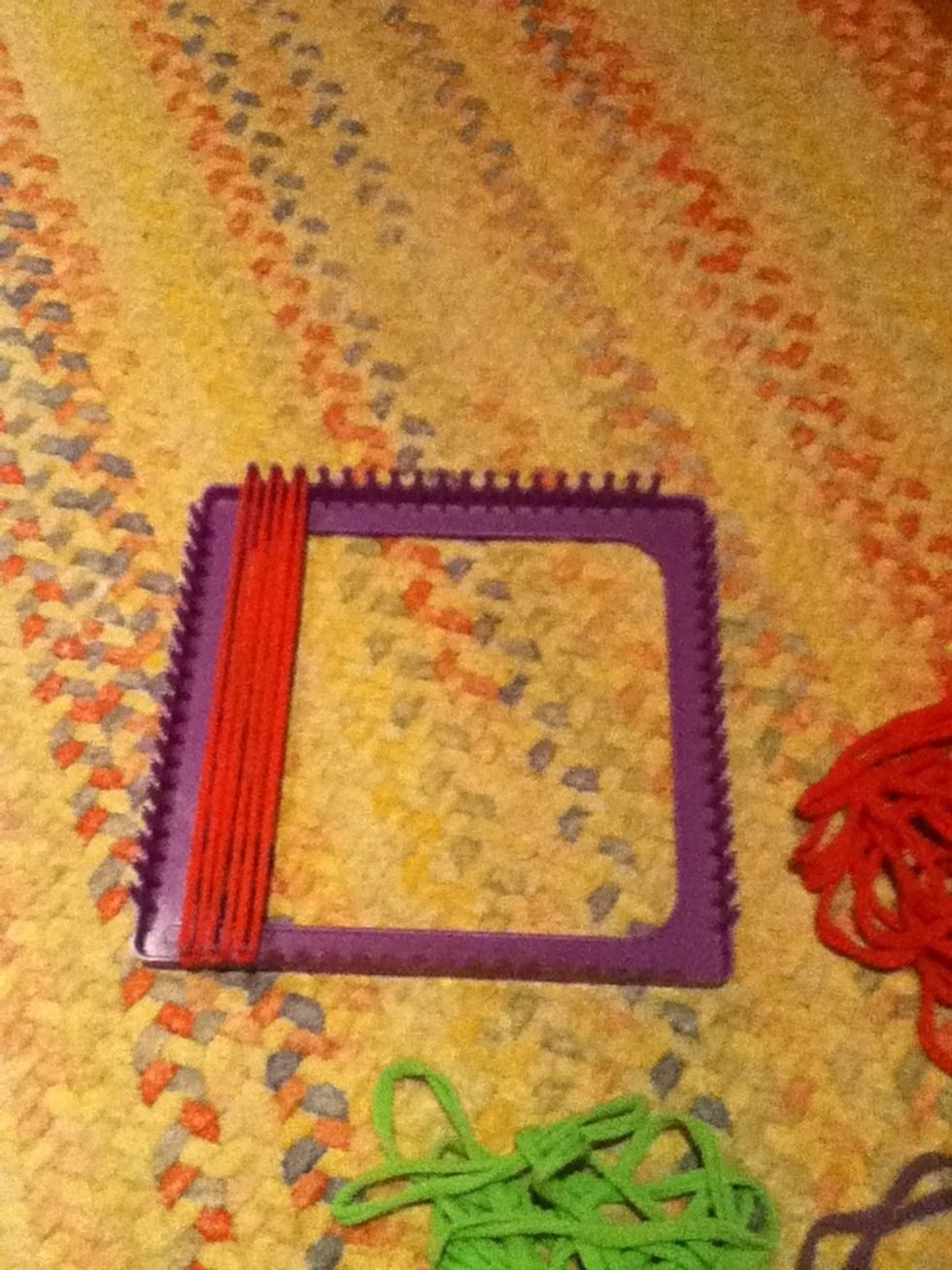 Start attaching the string into the loom