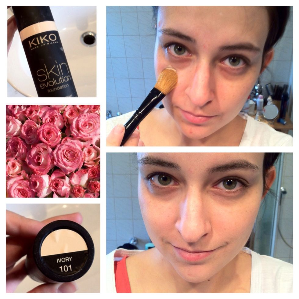 Start by applying the foundation on your skin.