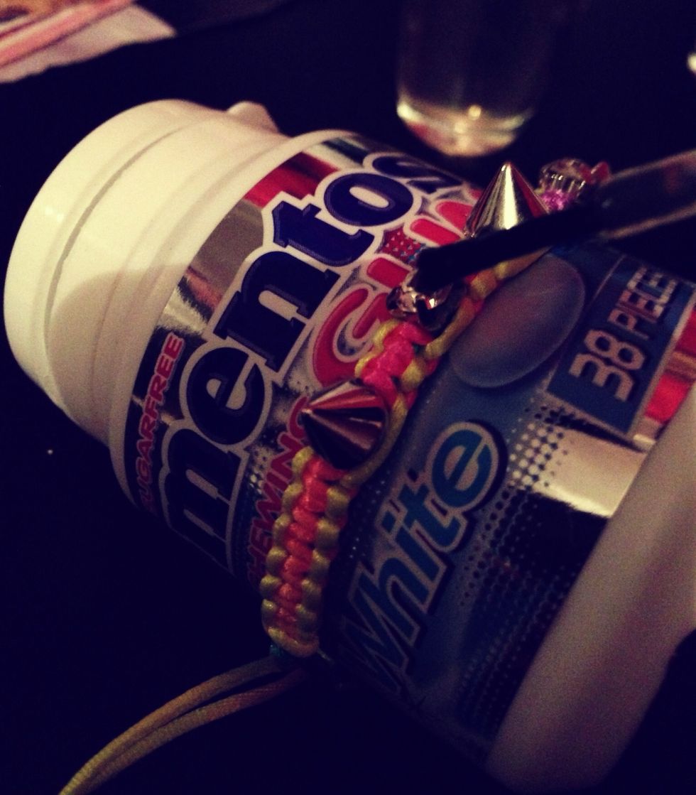 Start by applying the top coat on this little jewel here.