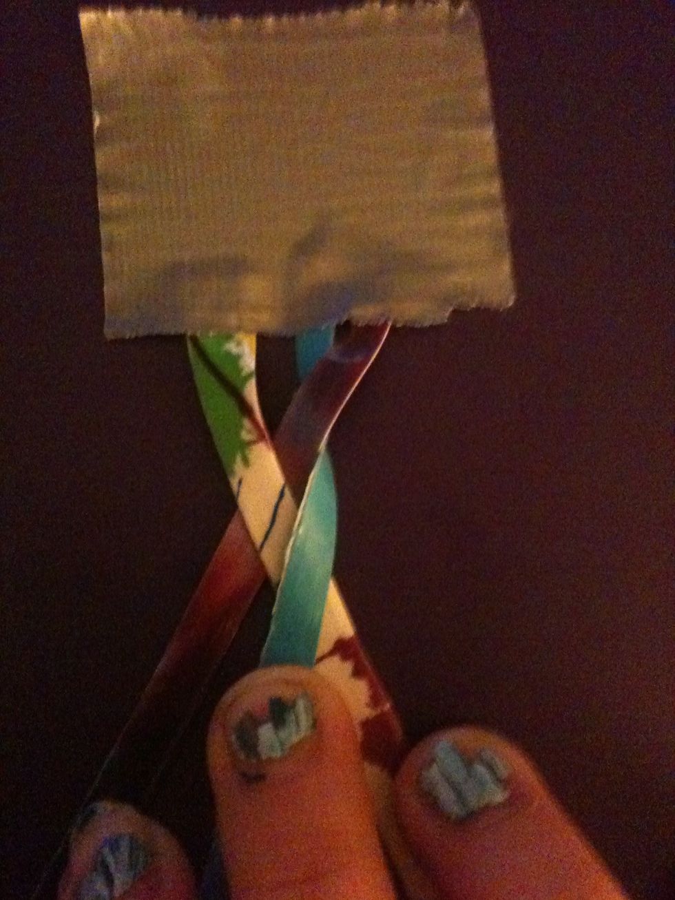 Start by braiding a few loose braids.