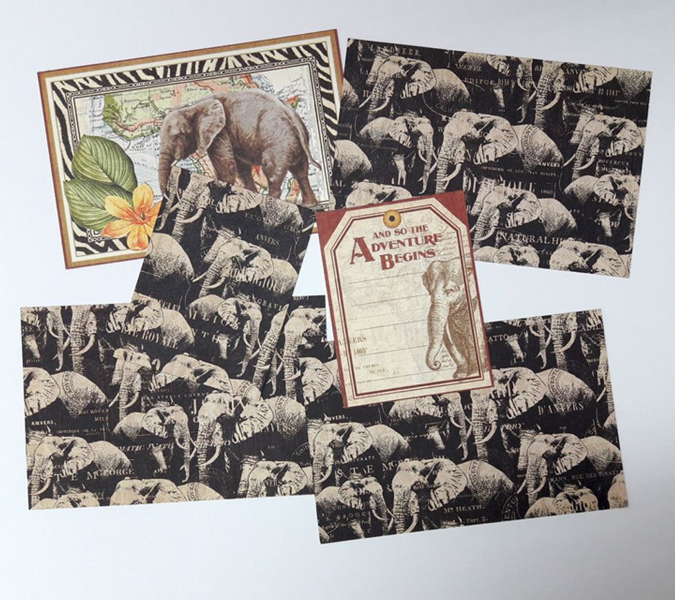 Start by cutting the pieces to fit the pockets in your page protector.