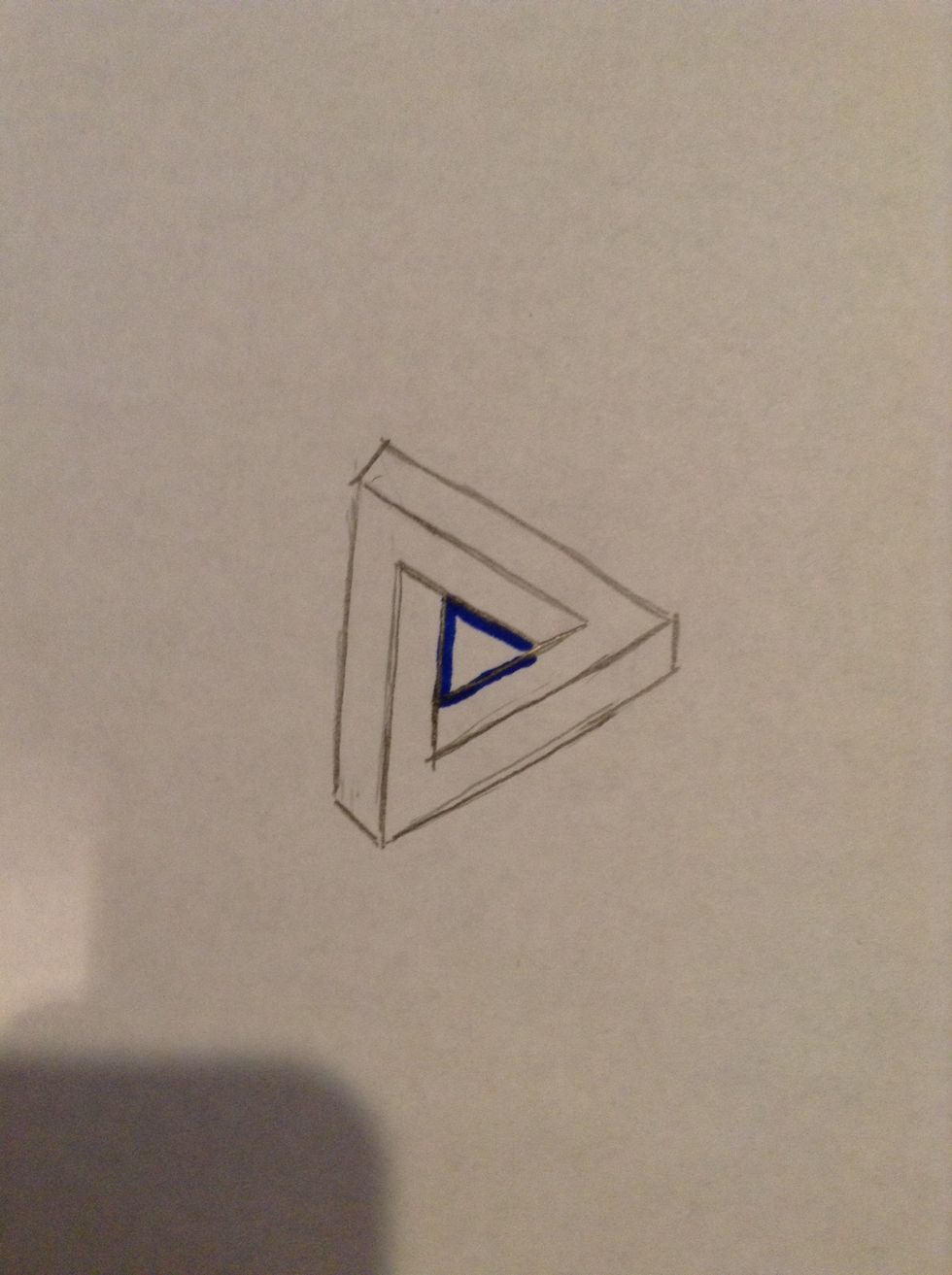 Start by drawing the blue lines.