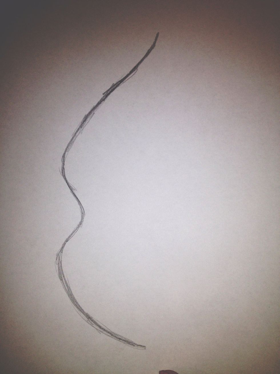 start by drawing the outline of the top part of the upper lip.(tap picture for better view)
