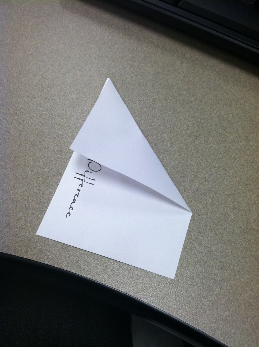 Start by folding down one corner and creasing. Creases are important!!