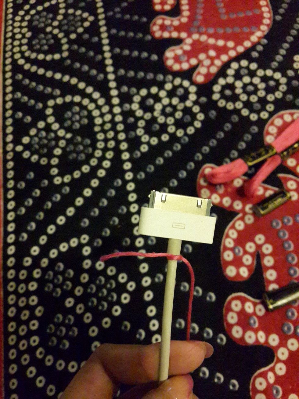 Start by knotting it.