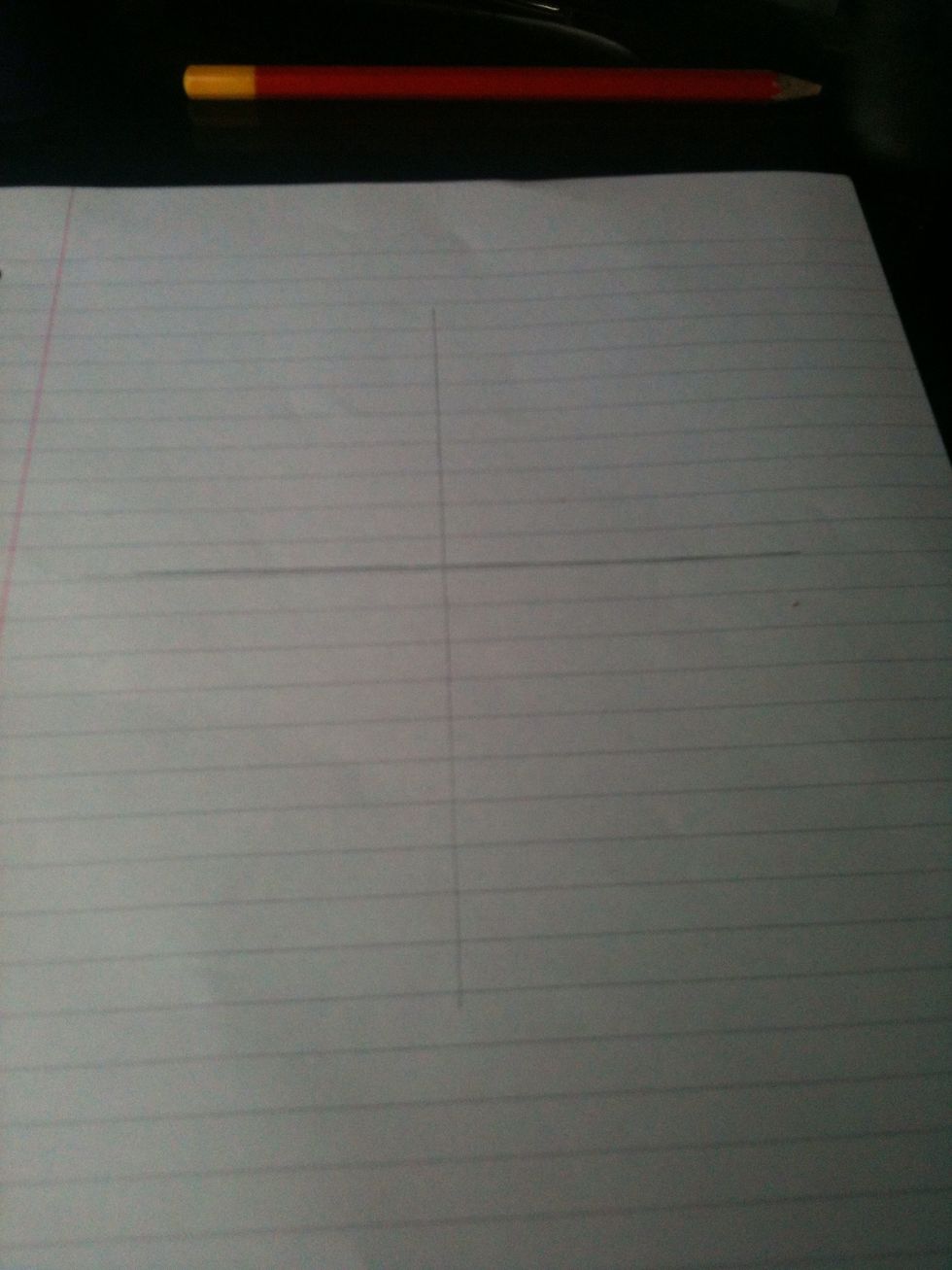 Start by lightly drawing a cross in the middle of the paper