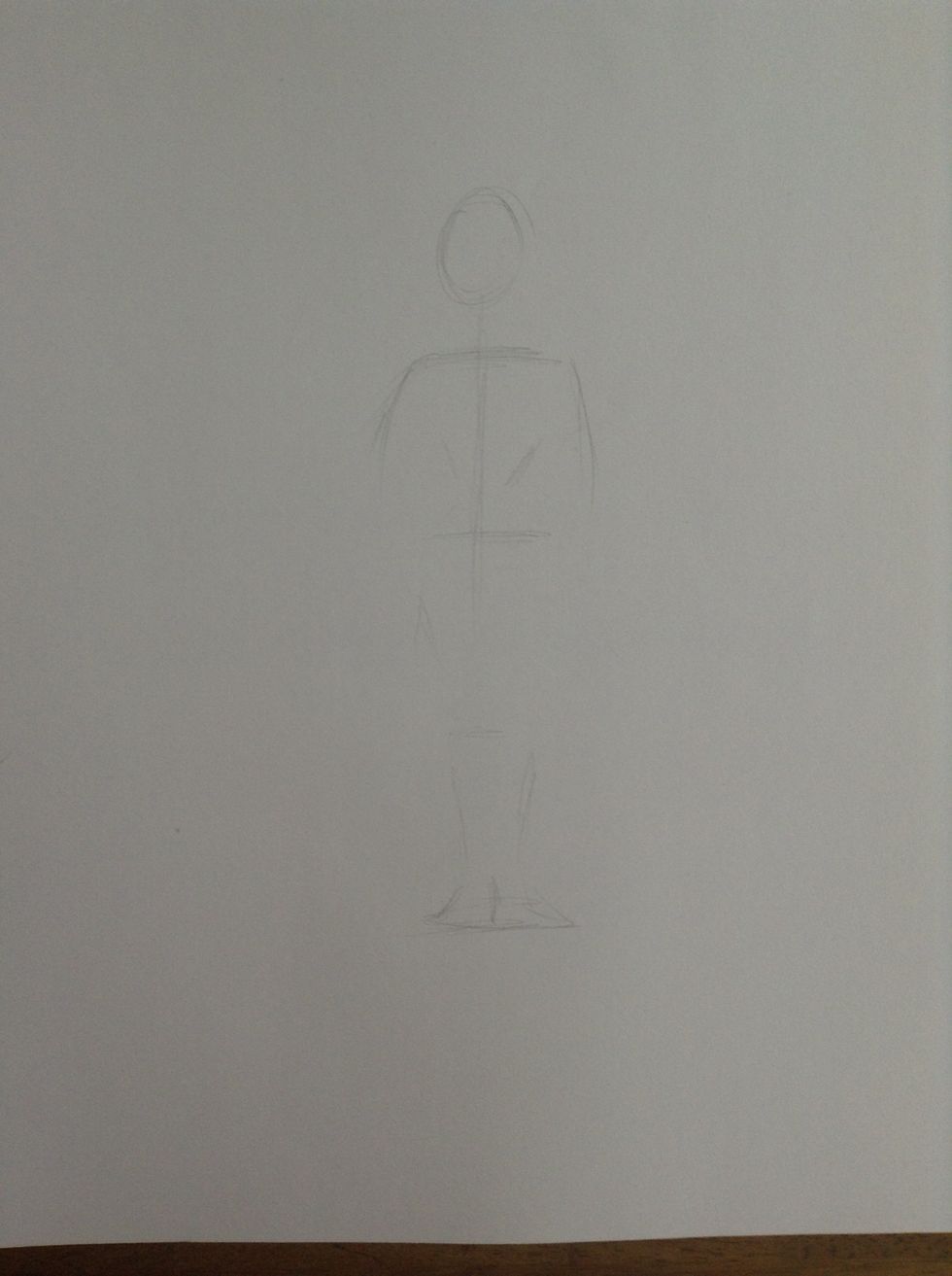 Start by lightly sketching a rough outline. It doesn't have to be perfect, it's just a guide that will later be drawn over.