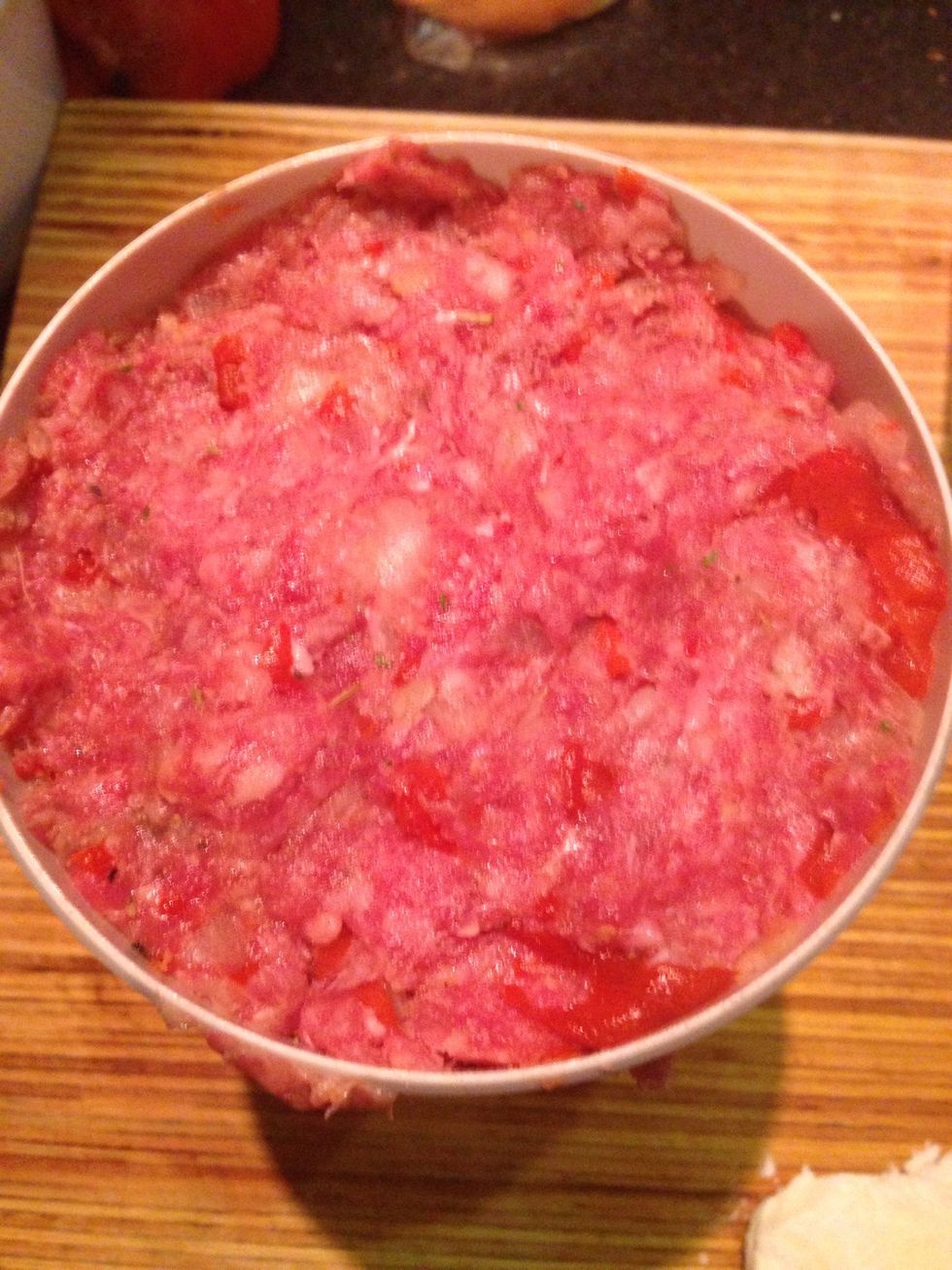 Start by making half of meat patty