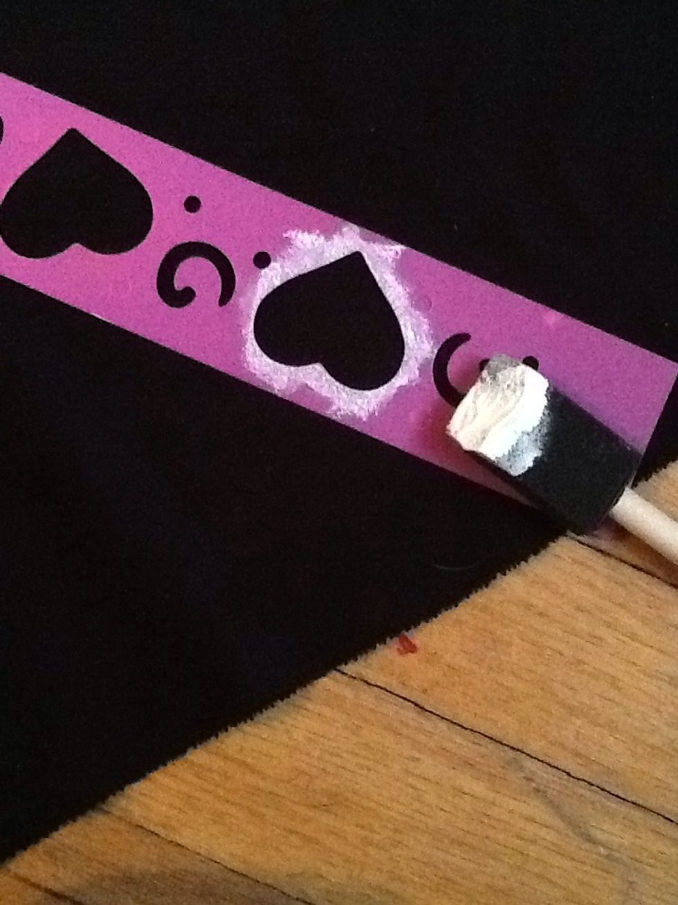 Start by picking a spot to start... I started with the white paint (you can do any design or pattern you want)