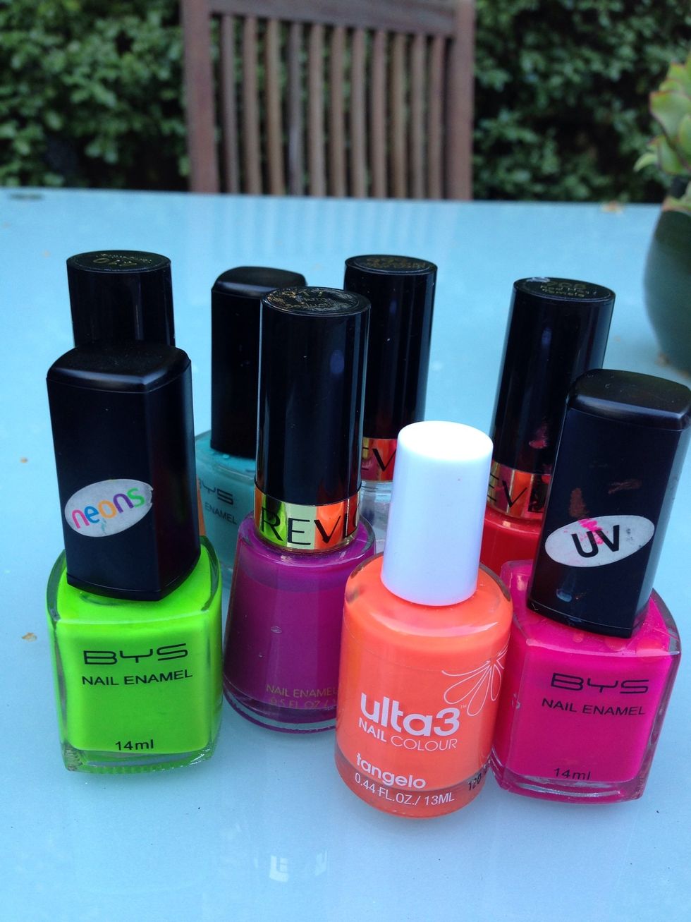 Start by picking some fun colourful nail polishes.