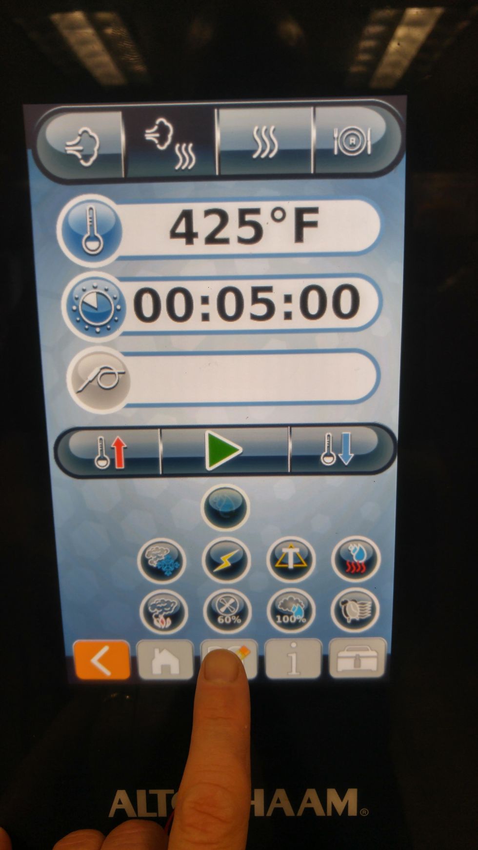 start by pressing the write program button located at the bottom middle of the screen