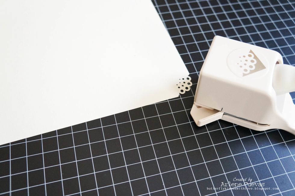 Start by punching one corner...