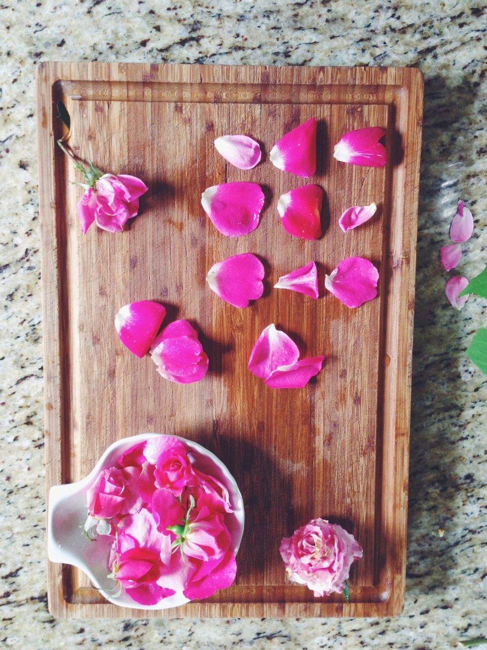 Start by removing the petals from your roses.