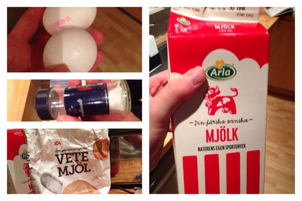 Start by taking out all ingredients you need.