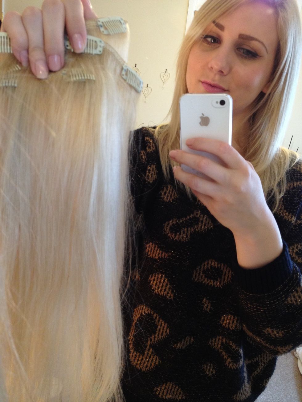 Start by using extensions if like me you don't have really long hair - the extensions really helps not only for length but for thickness if you have thin hair, the plait tends to disappear otherwise