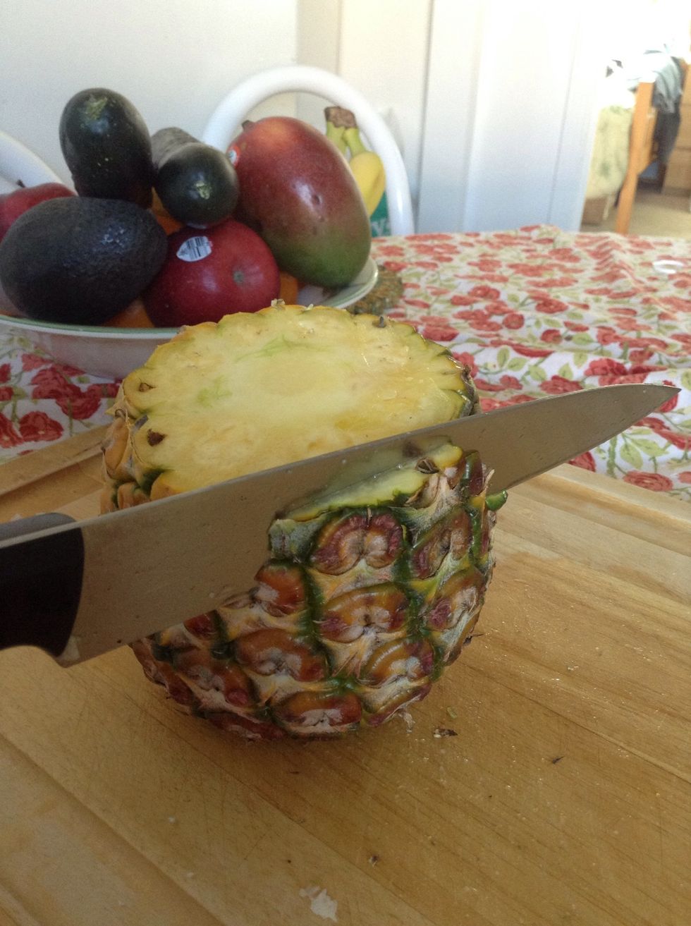 Start cutting down the sides.