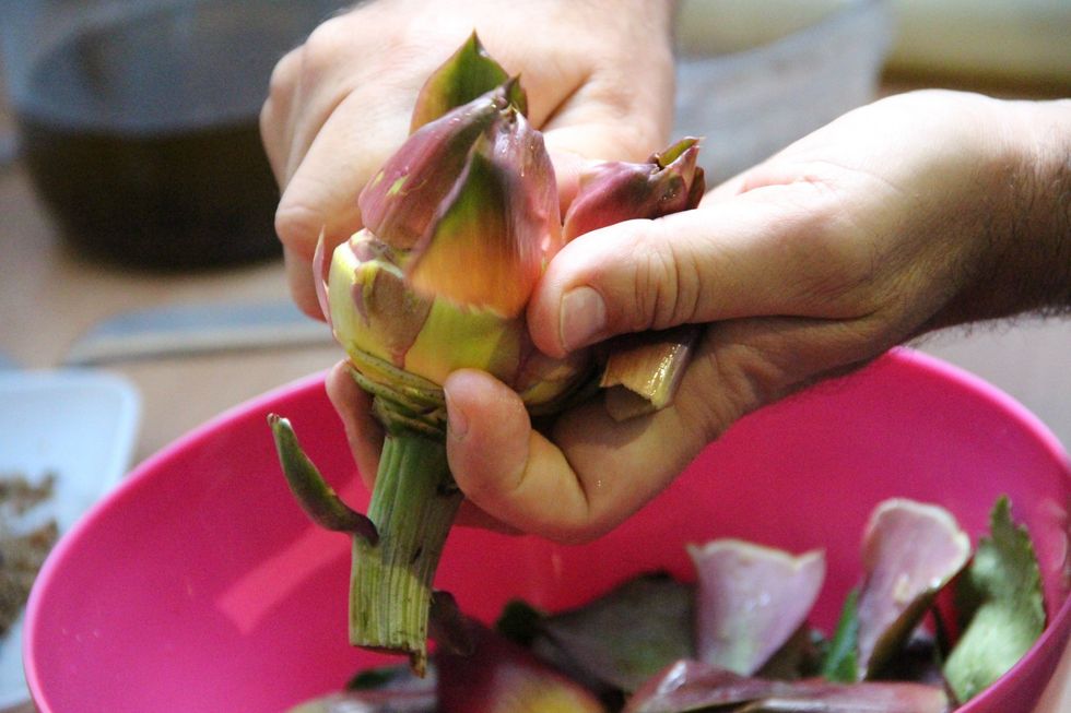 Start cutting from buttom going around