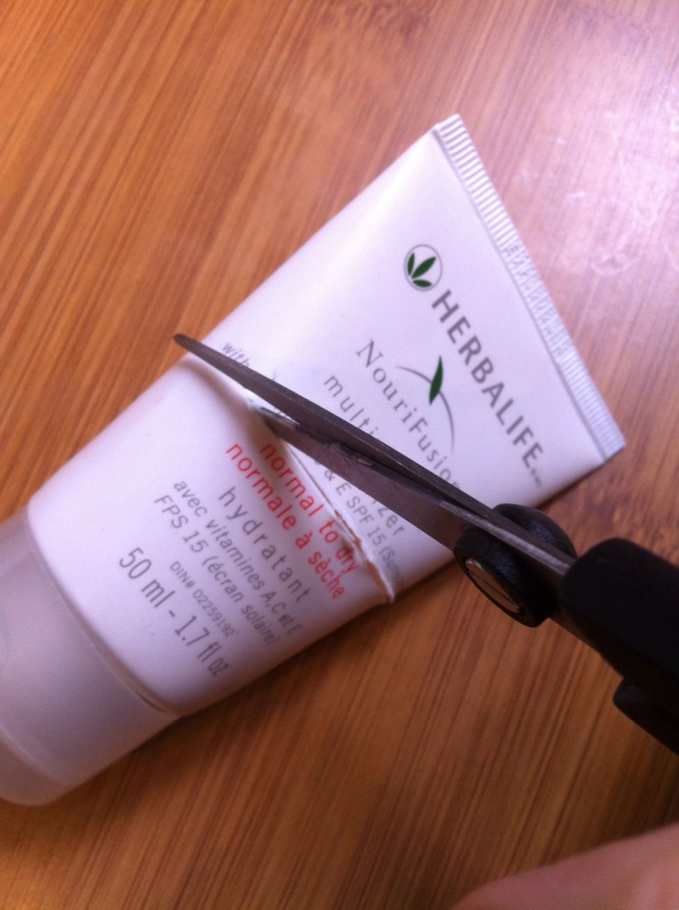 Start cutting! Try to make it a straight and neat line.