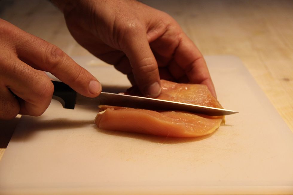 Start deboning your chicken leg