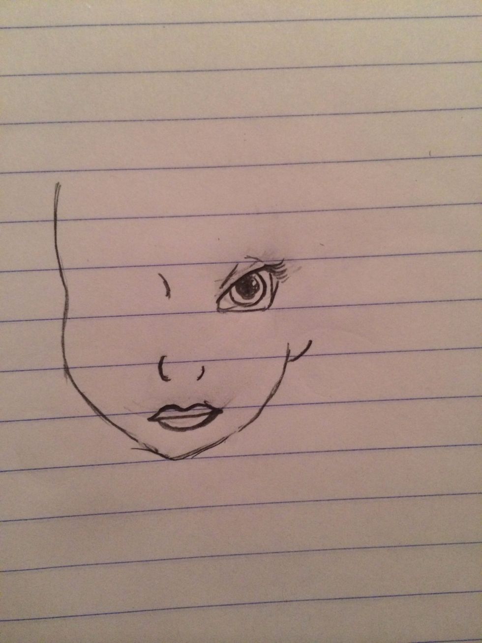 Start drawing her eyes.