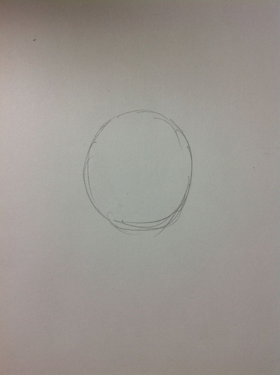 Start drawing the head with a circle, it doesn't need to be perfect :)