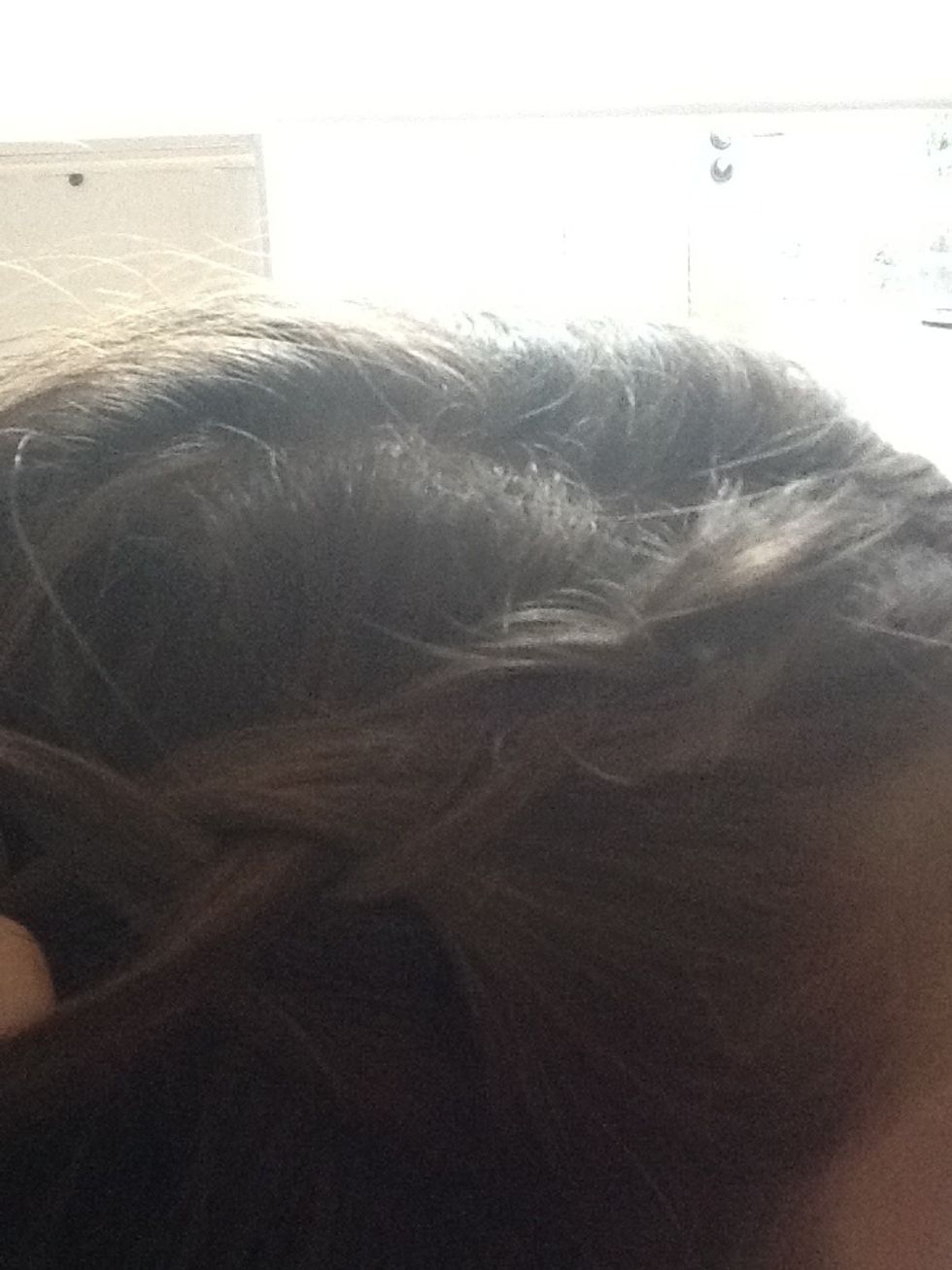 Start Dutch braiding (put the pieces of hair under instead of over)