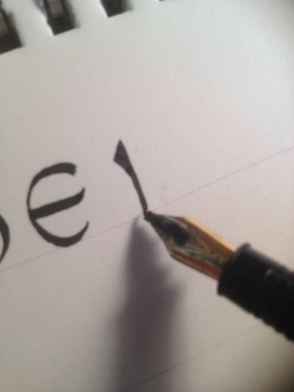 Start F by making a standard trunk; don't forget the triangle embellishment!