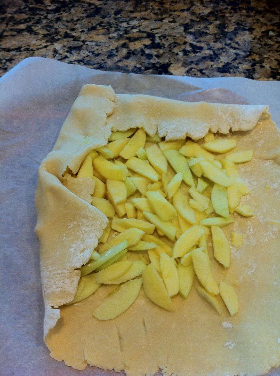 Start folding over and work your way around the circle