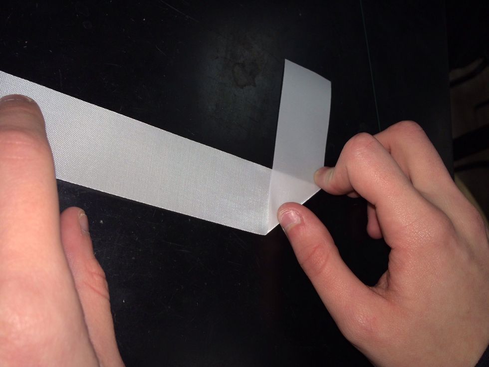 Start folding ribbon to create a square