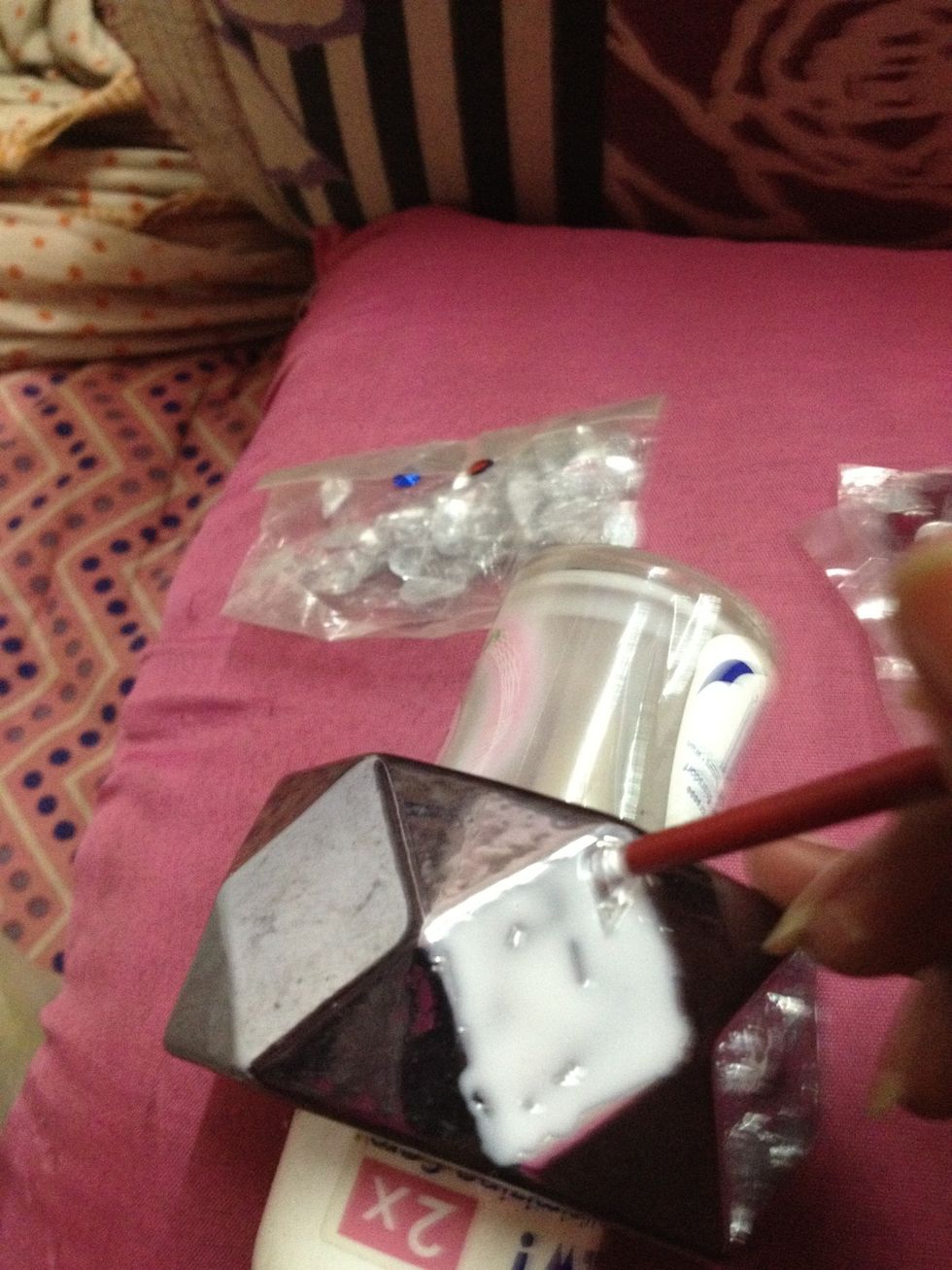 Start gluing small parts at a time..