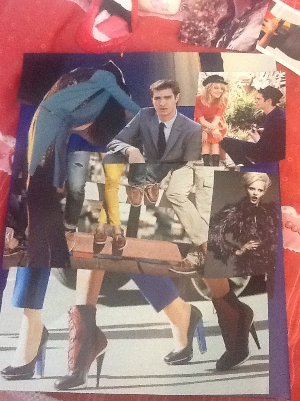 Start gluing your pictures down onto the folder
