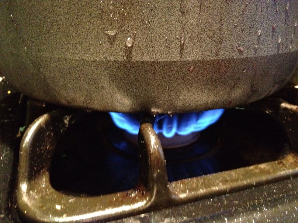 Start heating a large pot on medium heat.