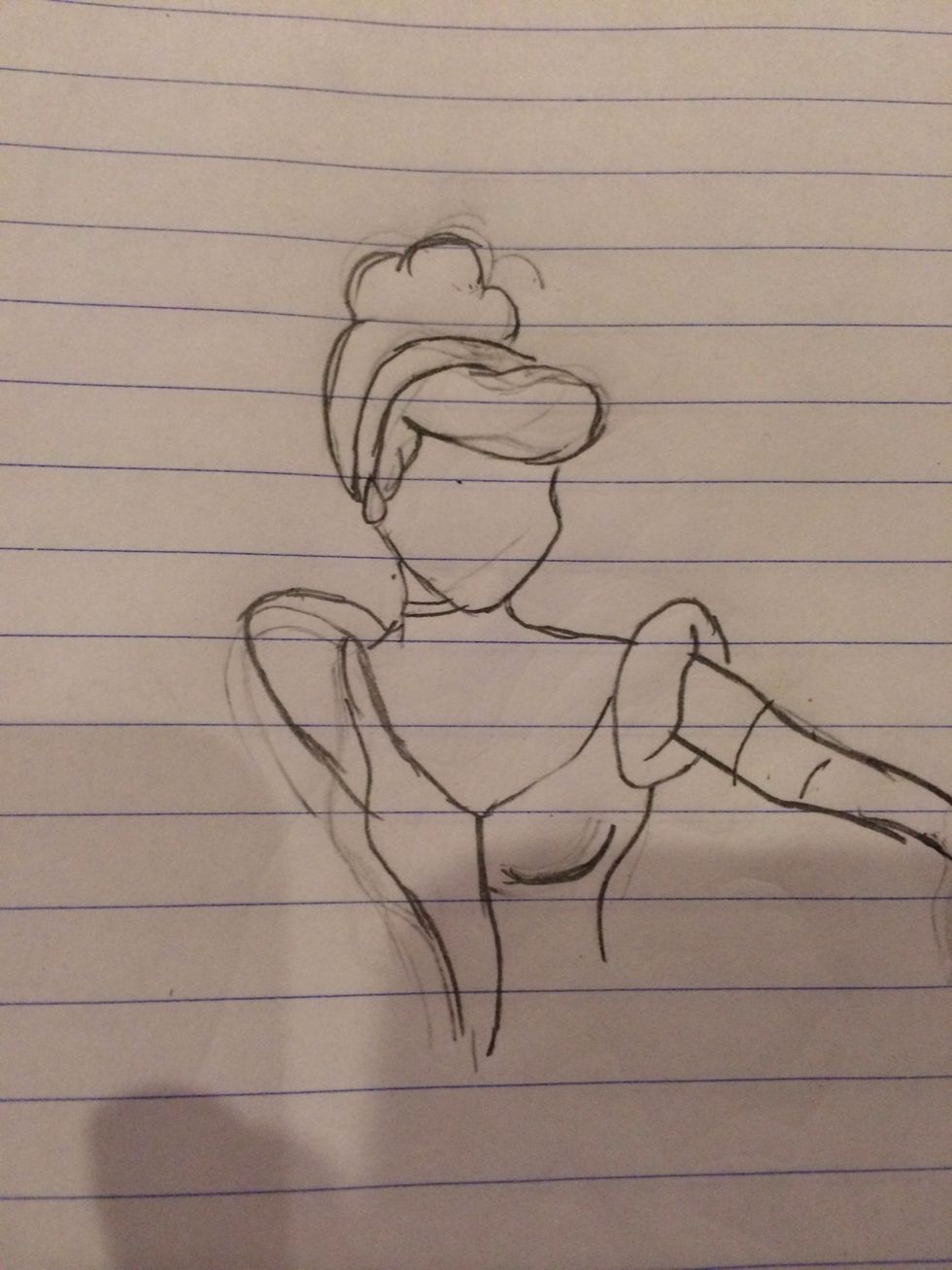 Start her body so you know where to draw her dress.