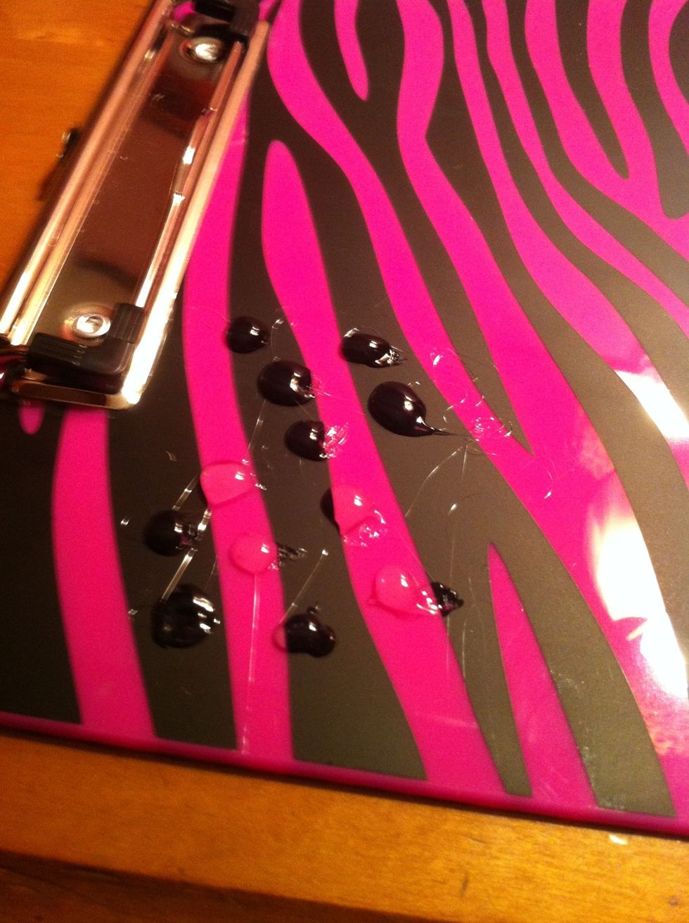 Start making small dots for your eye brushes like eye shadow, eye liner brush etc.