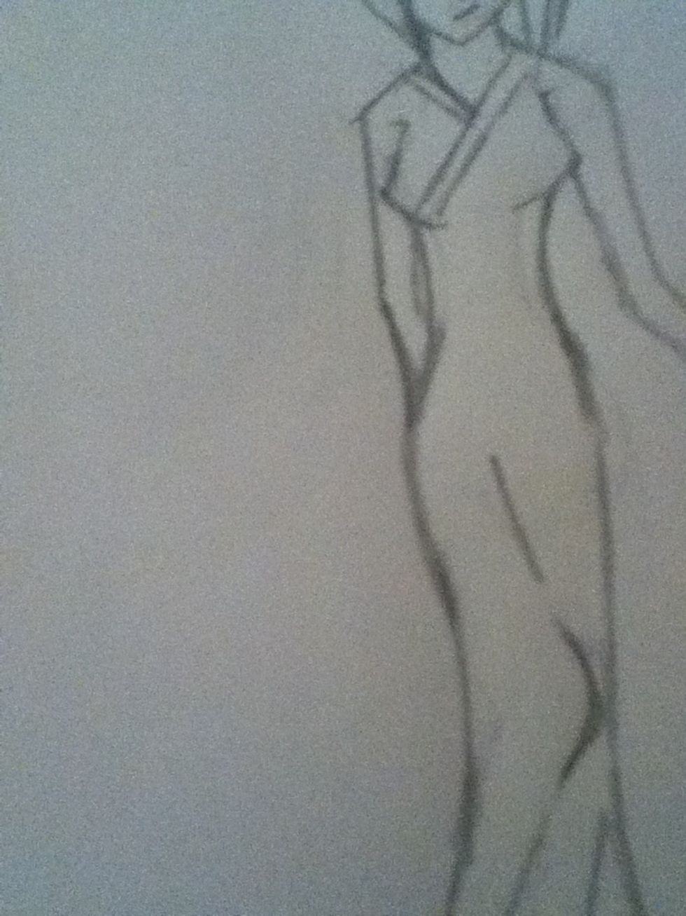 Start making the sleeve on the left side.