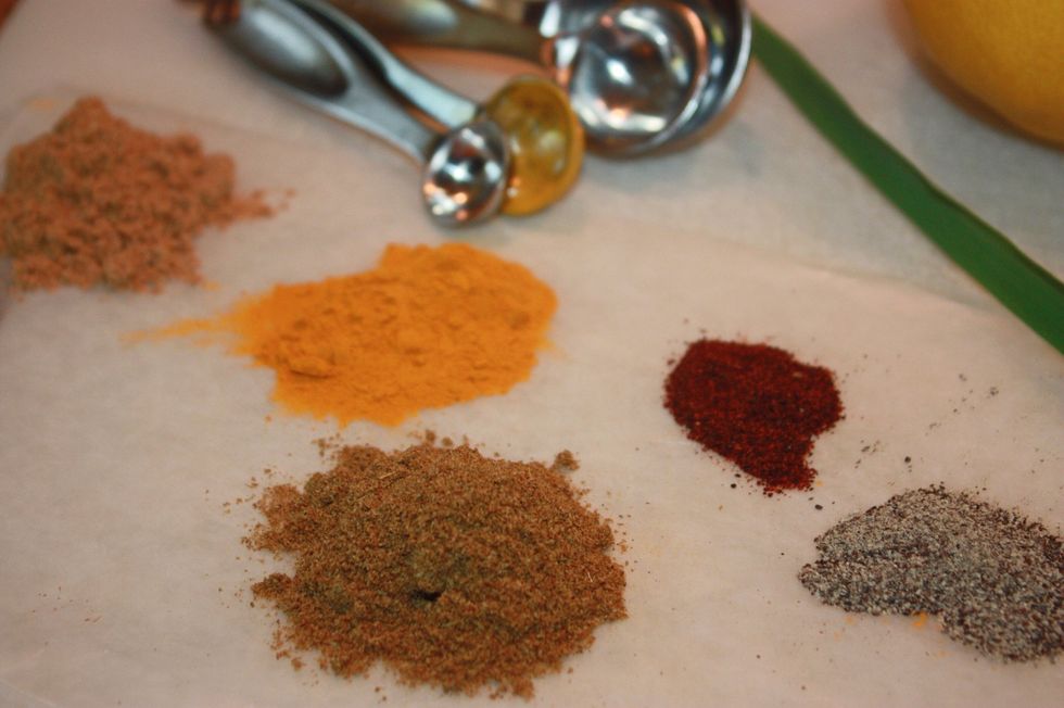 Start measuring out your ingredients for the curry paste