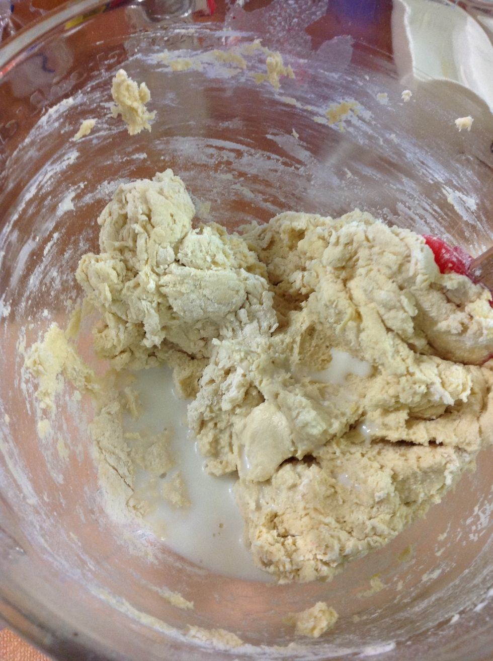 Start mixing, it you are adding color, do it now too. Also I add 1/4 cup of milk to make the batter more fluid. If its still very stiff add a little more milk, no more than 1/2 cup of milk.