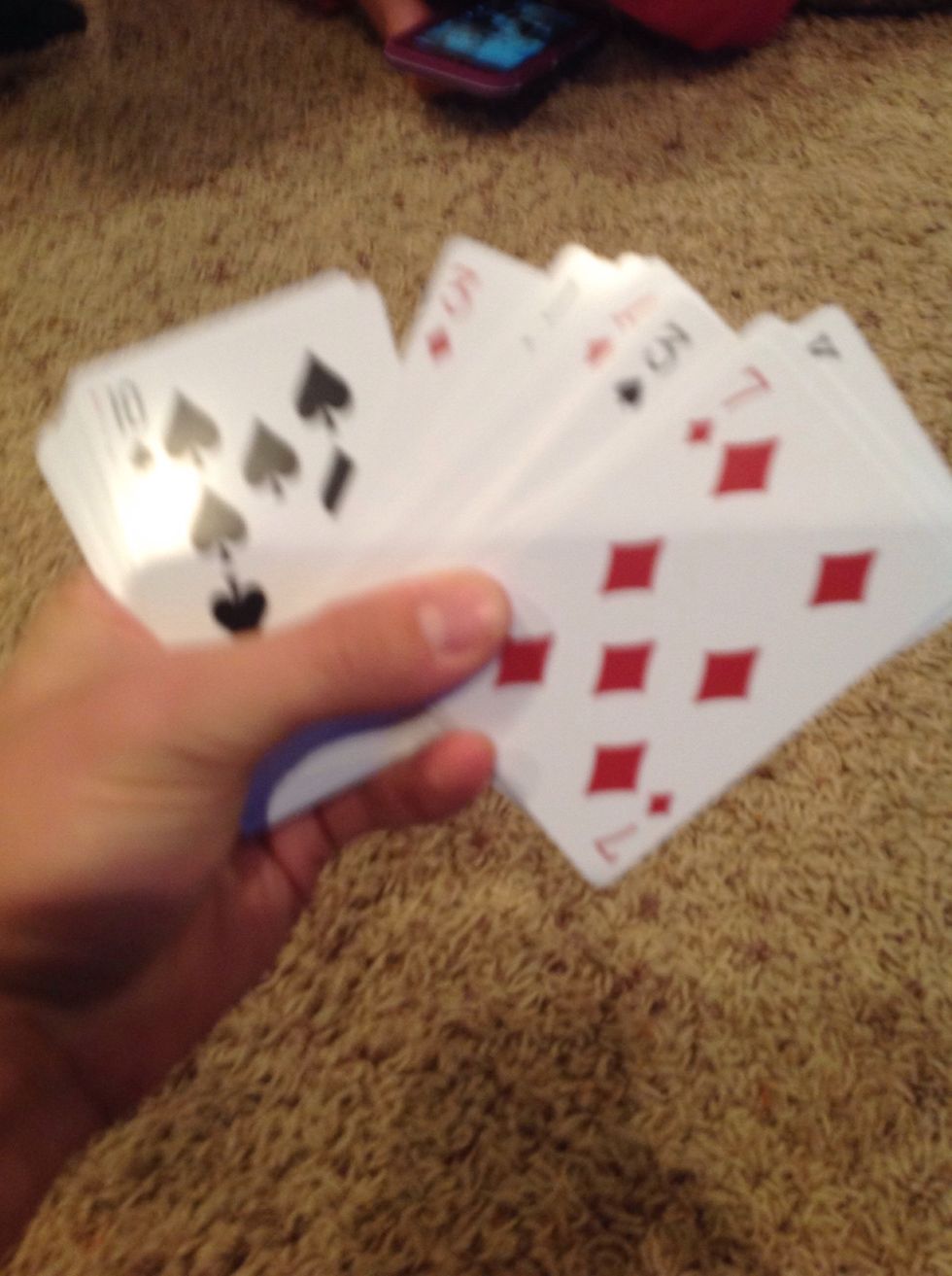 Start moving through the cards until you find the card that was originally on the bottom.