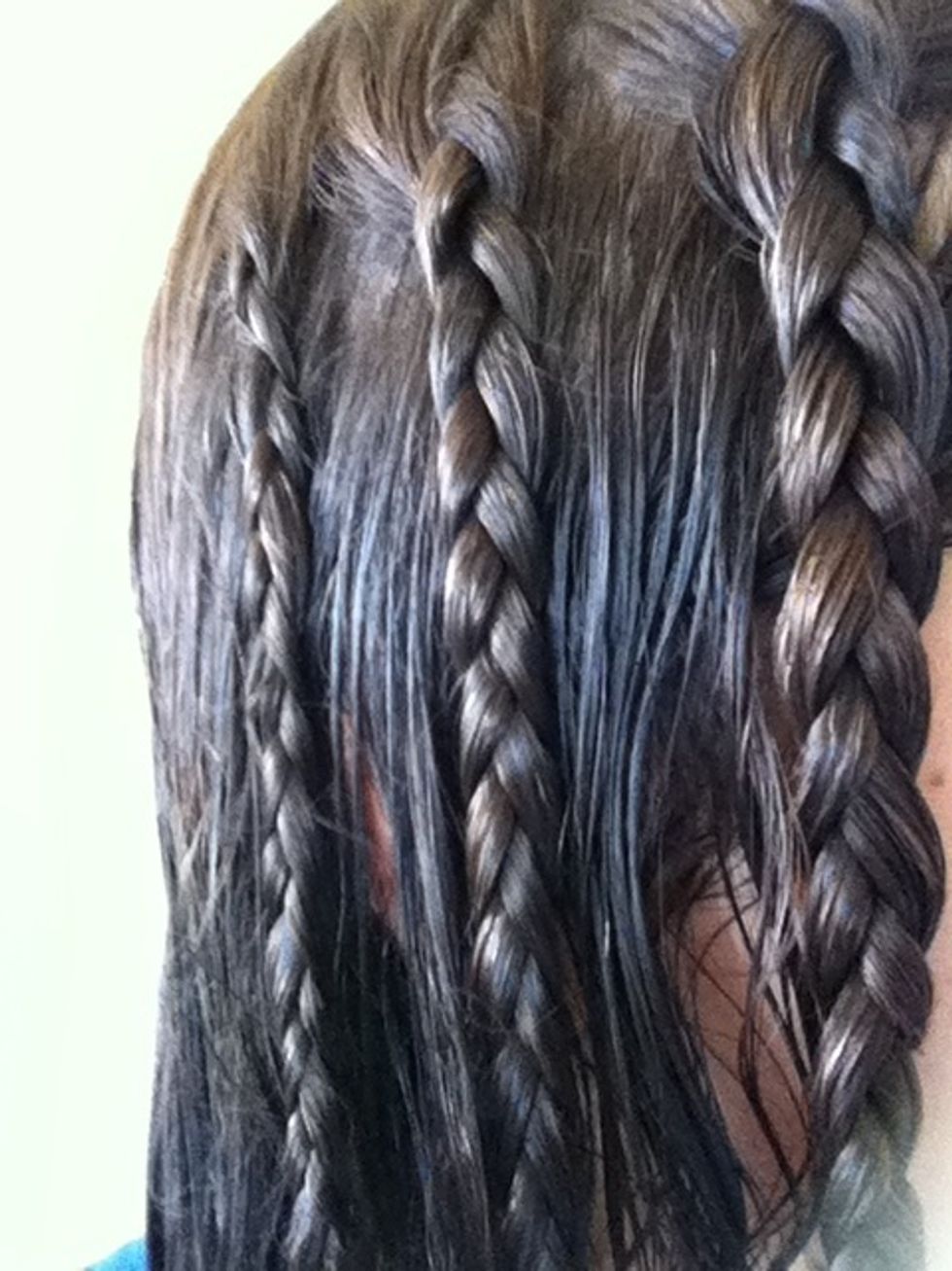 Start of by making 3 braids large medium and small