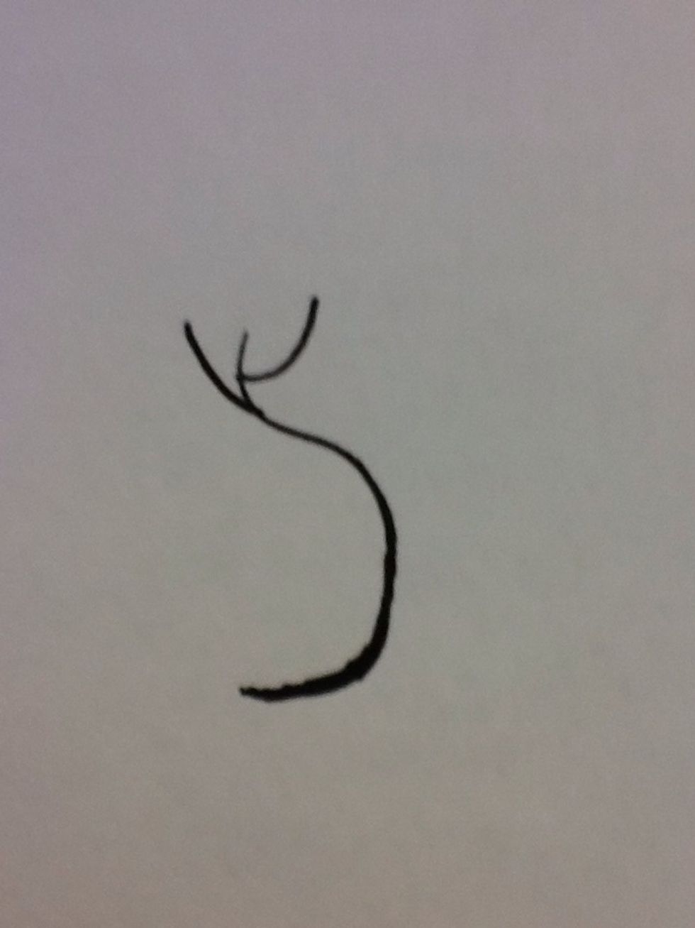 Start of my making a curved line for the tree. You will then add the branches.