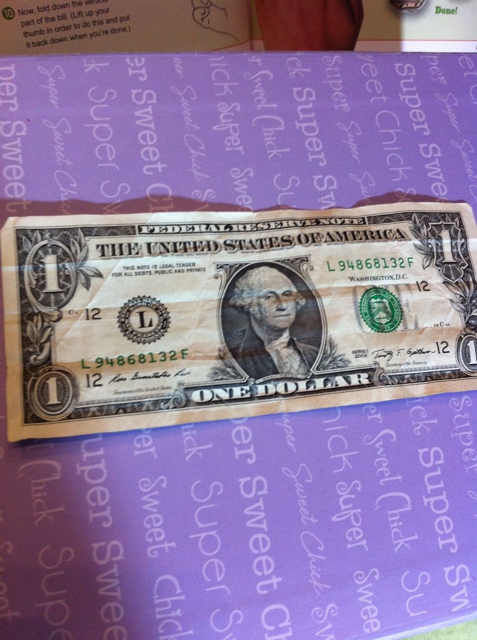 Start of with bill with the face facing upwards