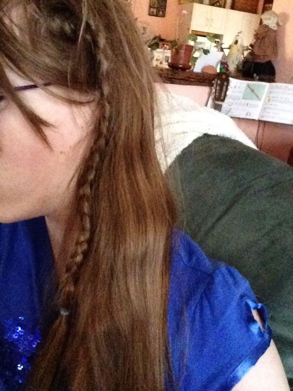 Start off by plating a small plate one the left side of your/ someone else's head, then tie it off when it gets too short.