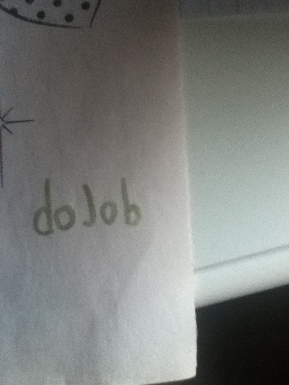Start off by writing the word dojob without dotting the j