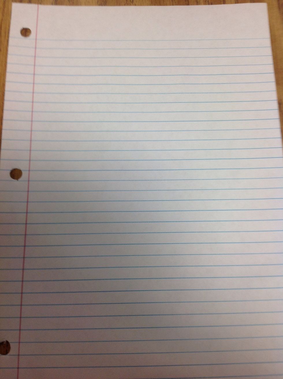 Start off with a regular notebook paper