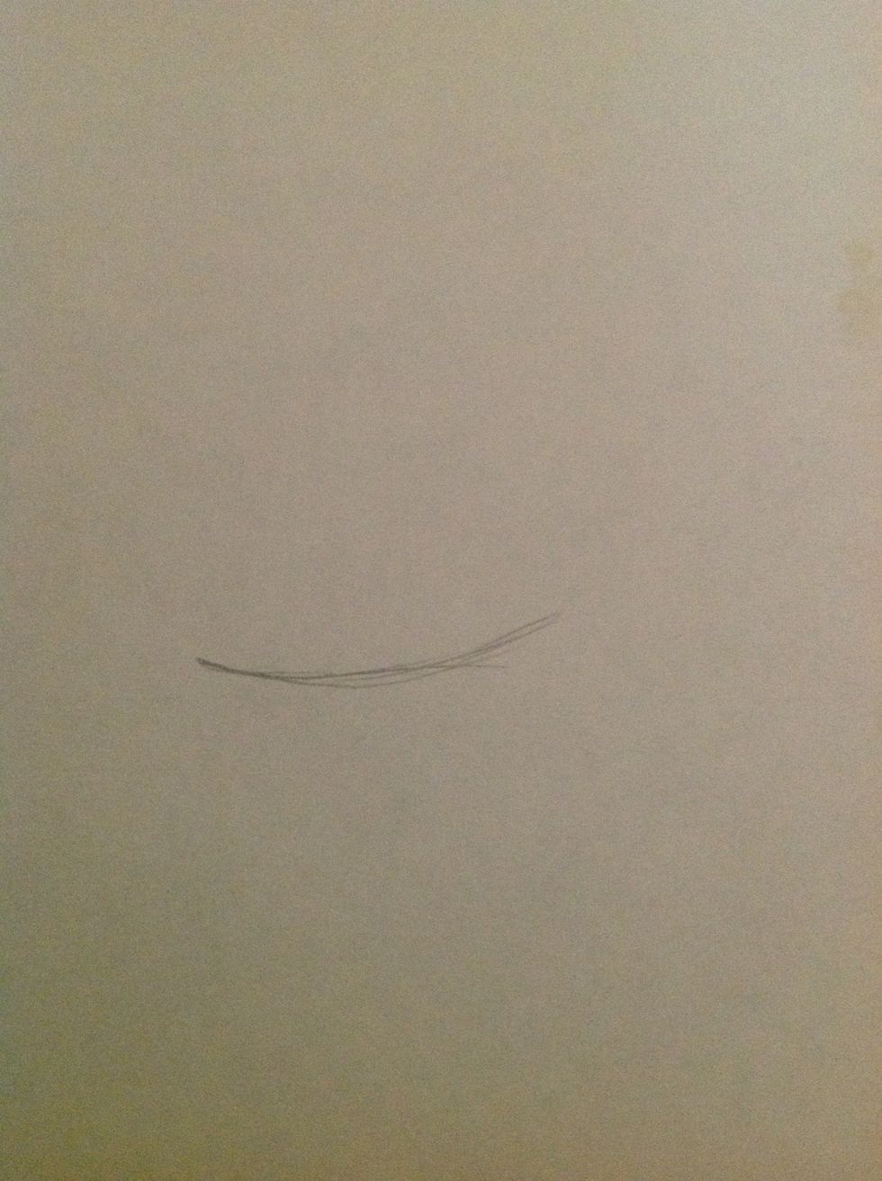 Start off with just the bottom lip outline.