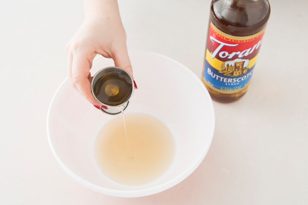 Start off with some butterscotch sauce.