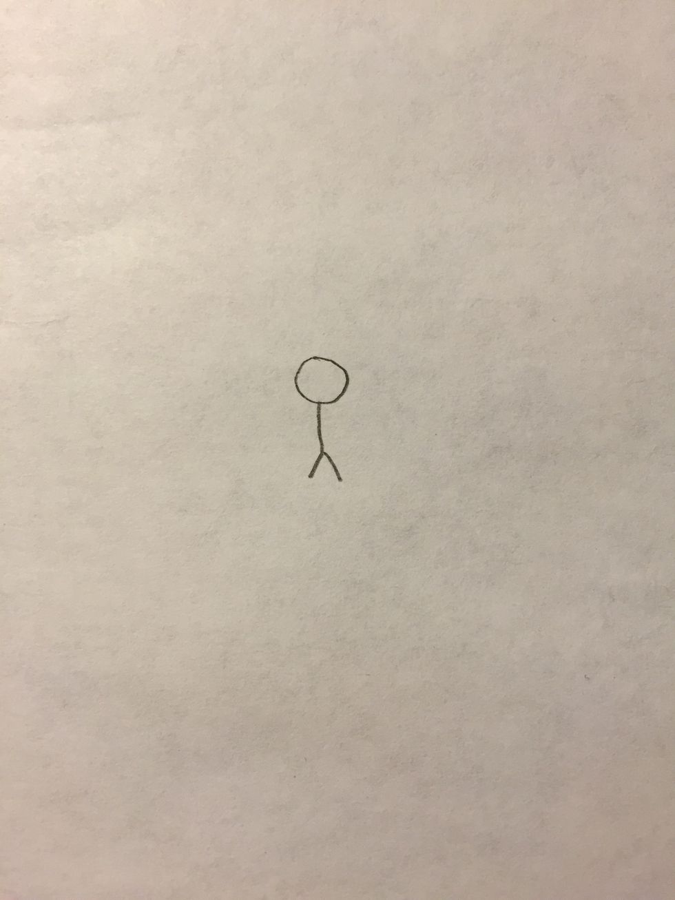 Start out with a stick figure that has no arms